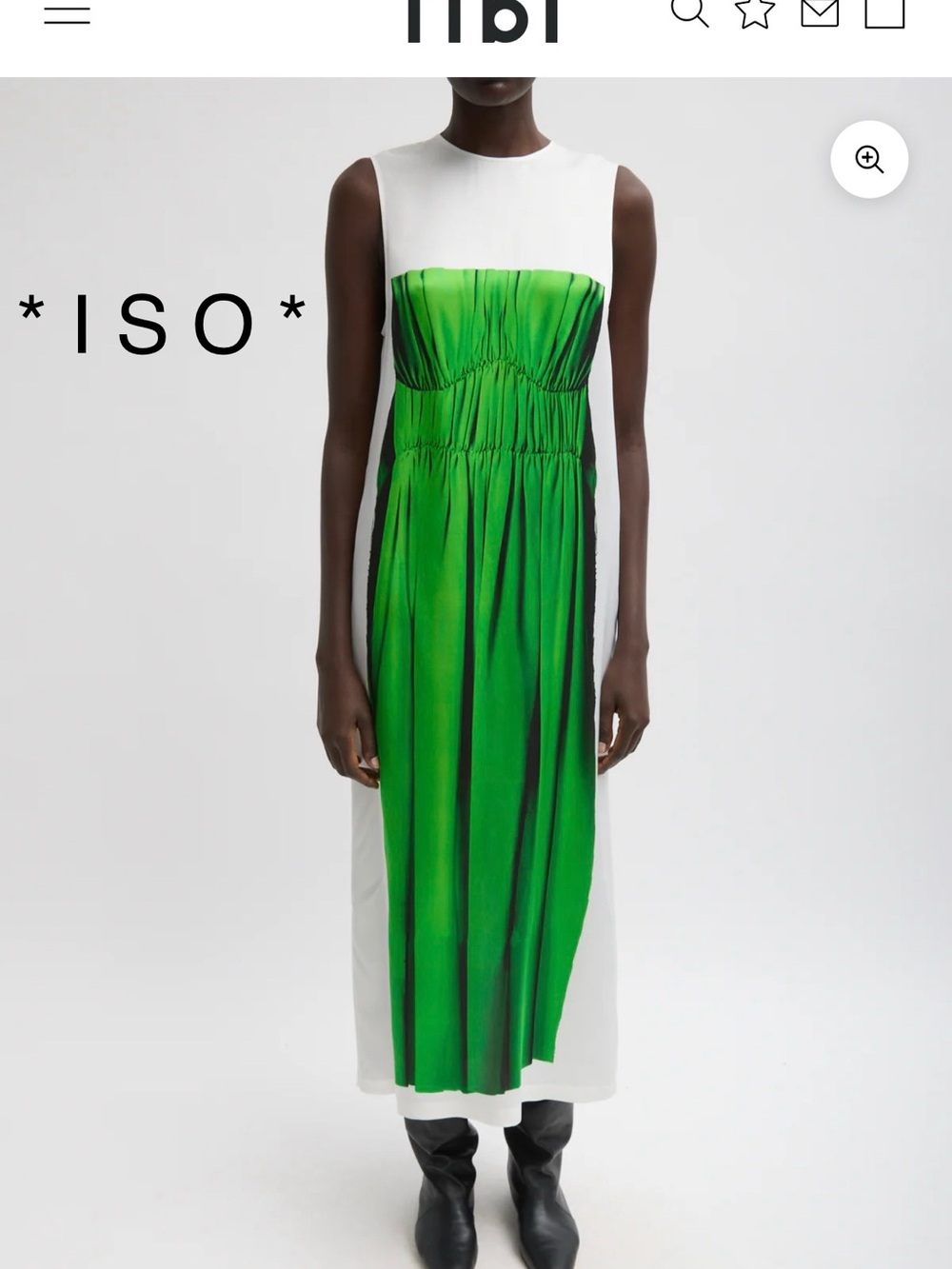 Tibi Green Trompe L’Oeil Dress